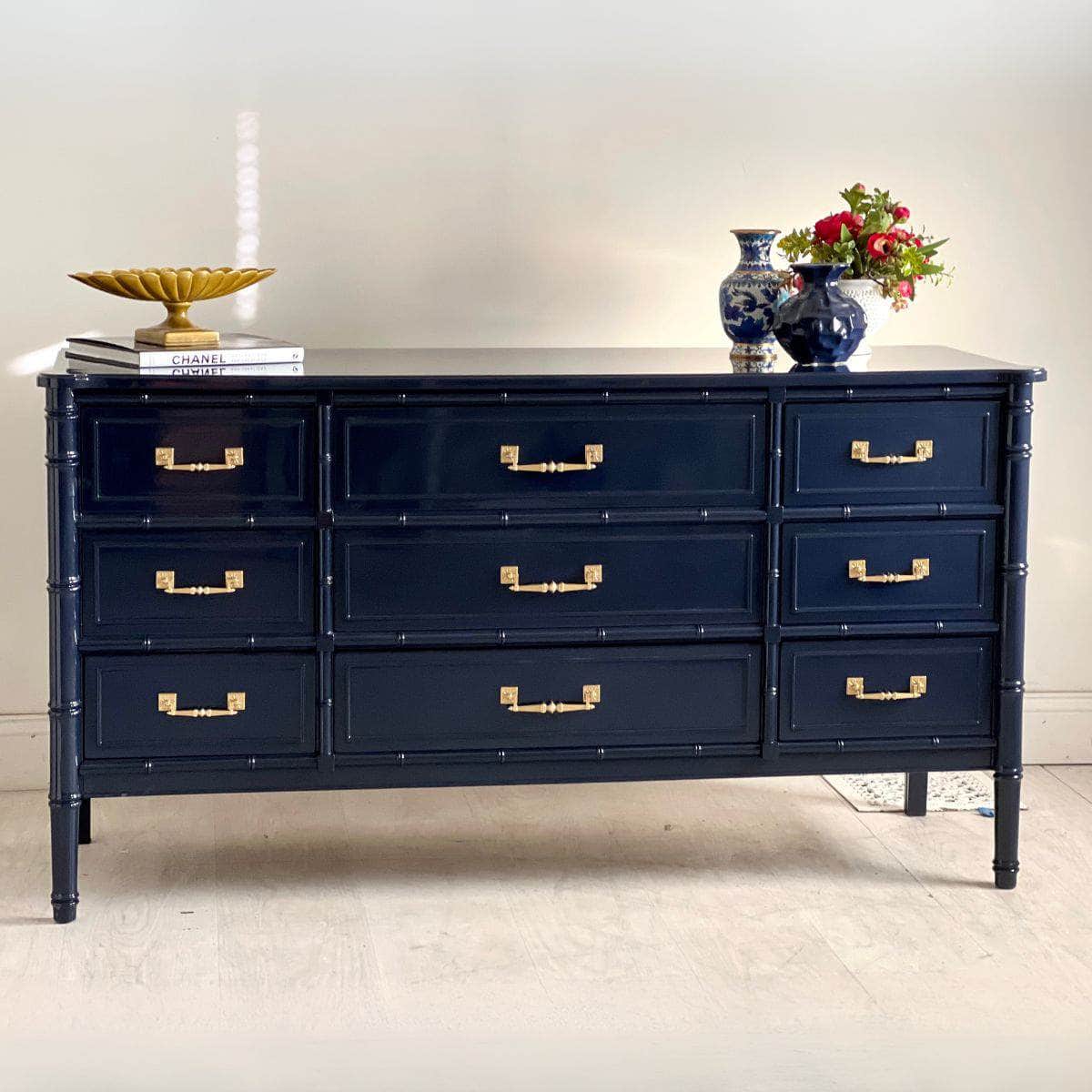 blue bamboo dresser Bali Hai Faux in Naval Thomasville bamboo