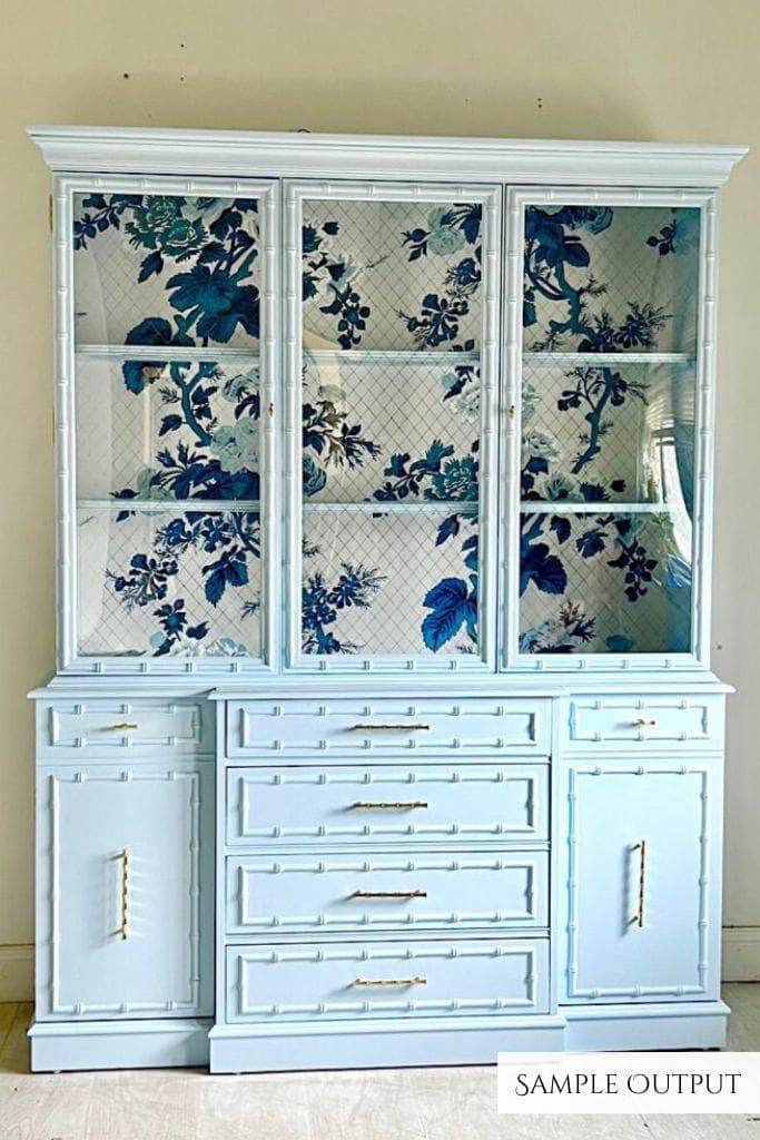 Cabinets & Storage Faux Bamboo China Cabinet - Custom Lacquered The Resplendent Home