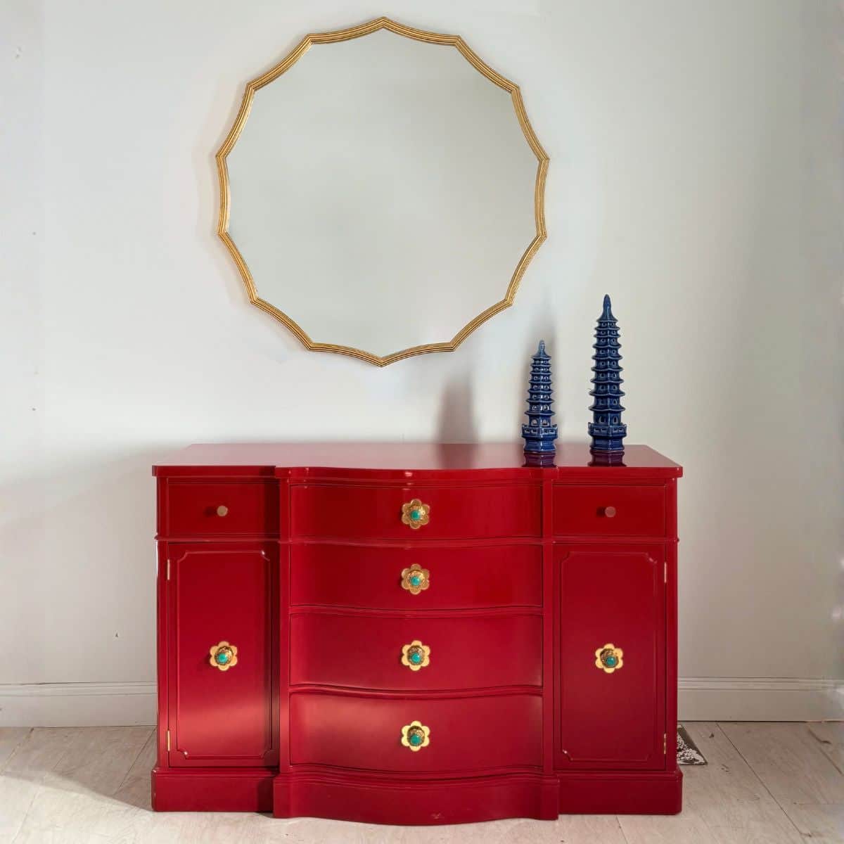 Elegant Buffet in Lipstick Red