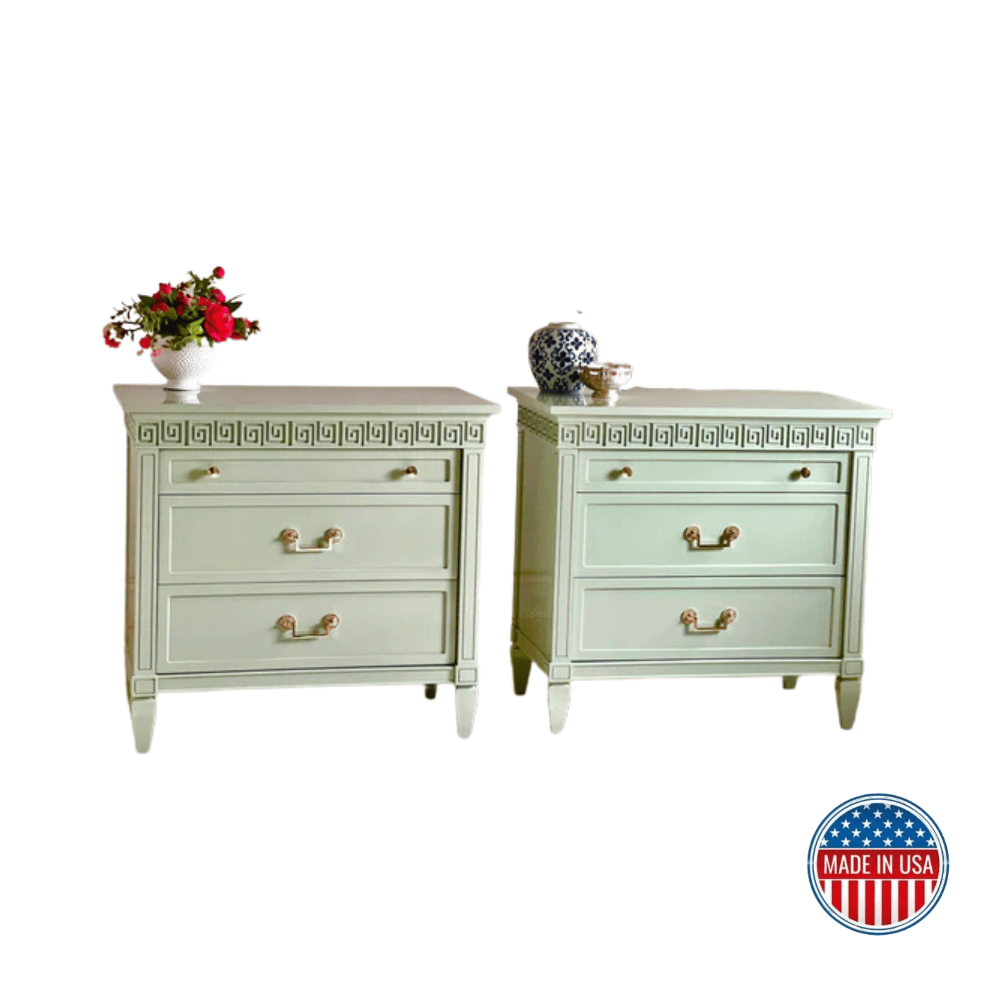 Greek key nightstand deals