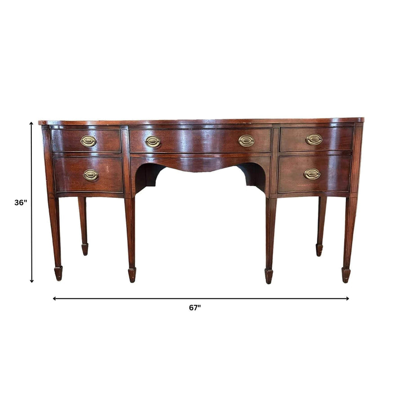 Sideboard 5 Drawer Curved Sideboard - Lacquered The Resplendent Crow