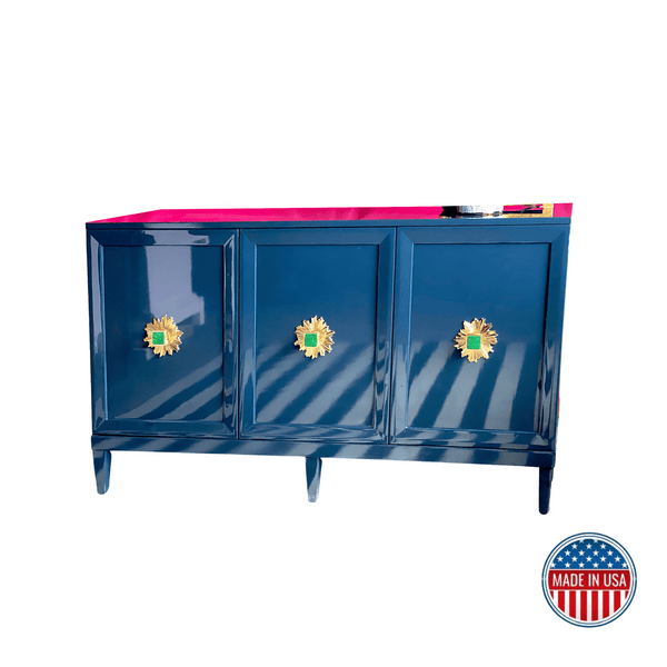 Sideboard Modern Credenza in Navy Blue The Resplendent Crow
