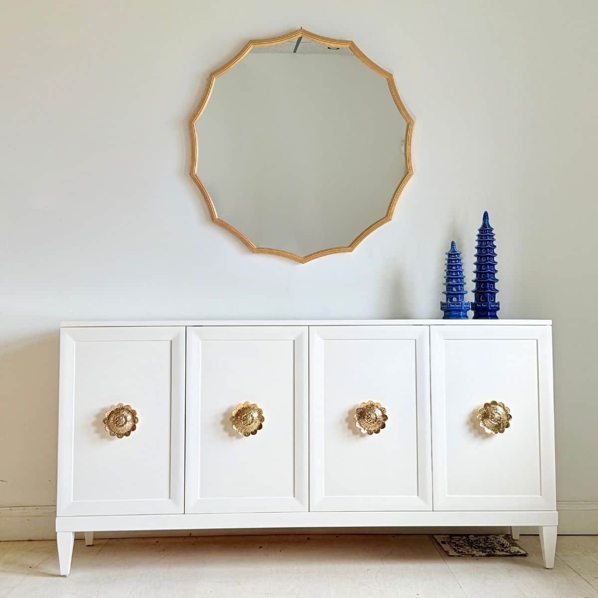 Zane 70” Credenza in Chantilly Lace | The Resplendent Crow