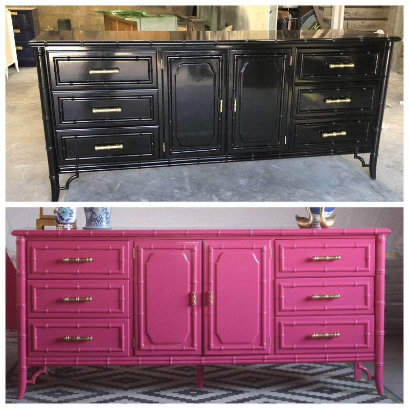 Faux Bamboo Dresser/Credenza - Custom Lacquered The Resplendent Home