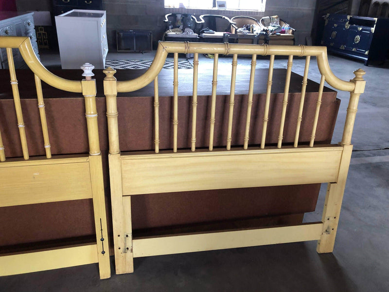 Pair of Twin Faux Bamboo Headboards - Custom Lacquered The Resplendent Home