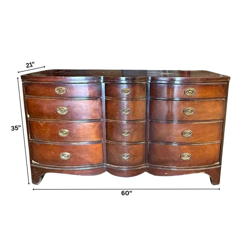 12-Drawer Serpentine Dresser - Custom Lacquered The Resplendent Crow