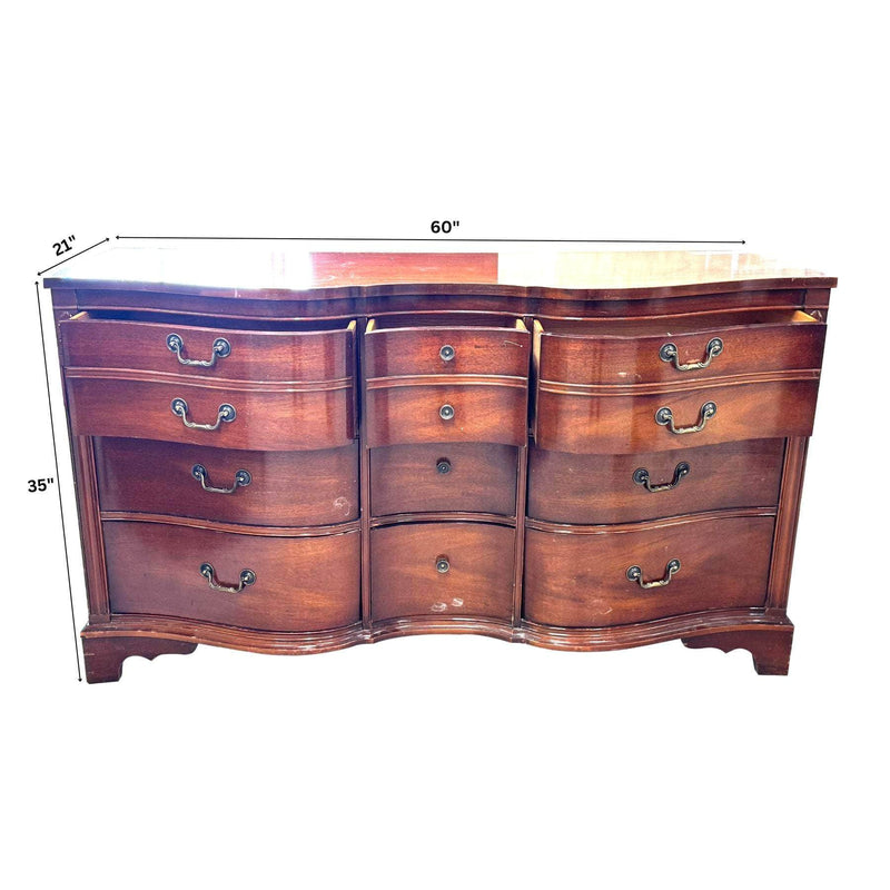 12-Drawer Serpentine Dresser - Custom Lacquered The Resplendent Crow