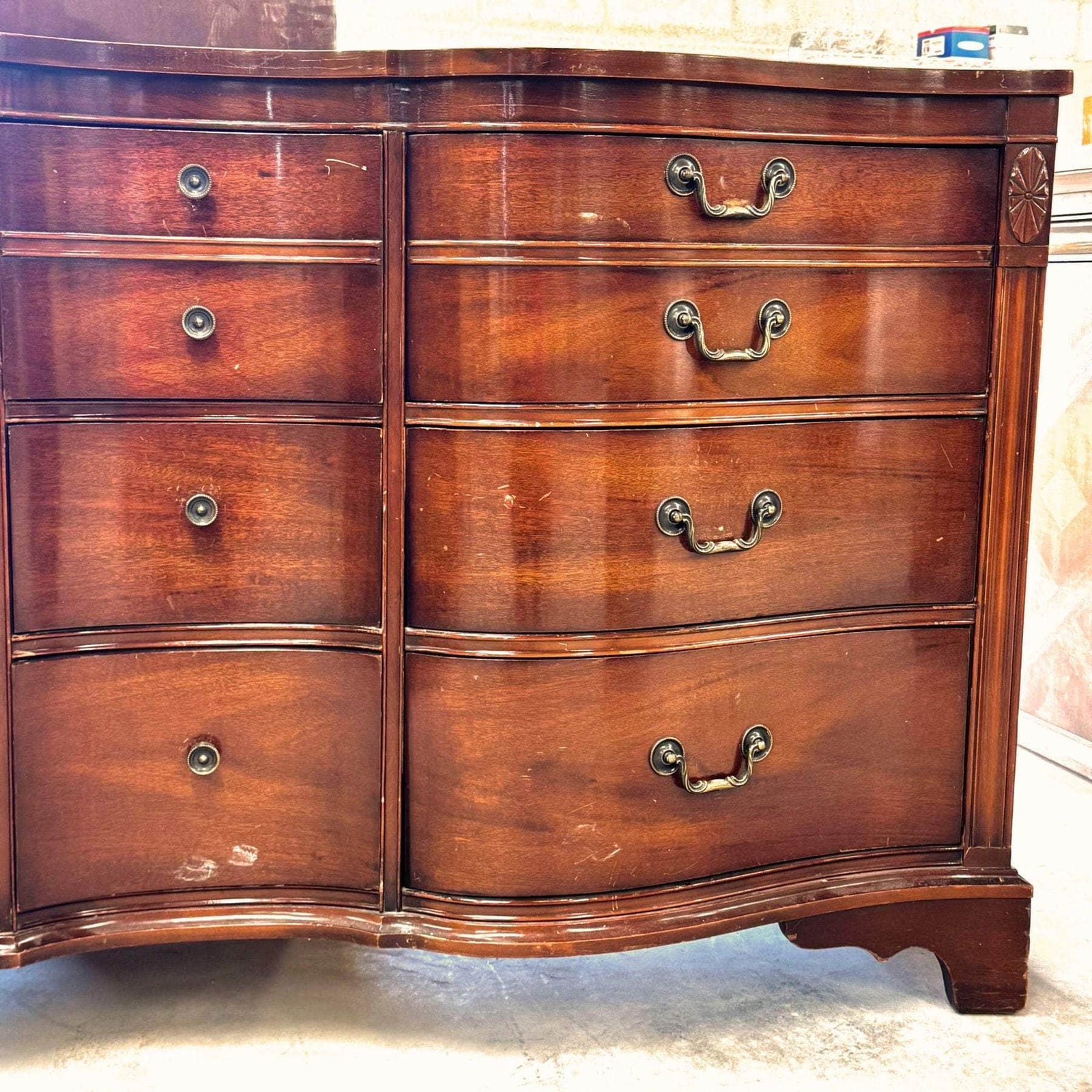 12-Drawer Serpentine Dresser