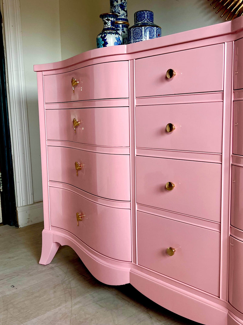 12 Drawer Vintage - Lacquered In Blush Pink The Resplendent Crow