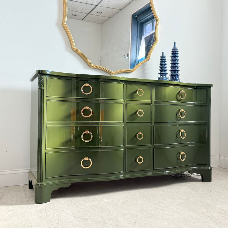 Serpentine Dresser in Olive Green - Ready To Ship
