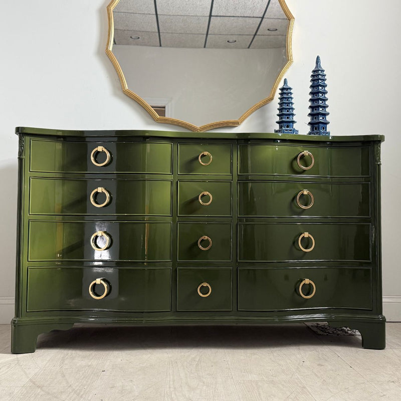Serpentine Dresser in Olive Green - Ready To Ship