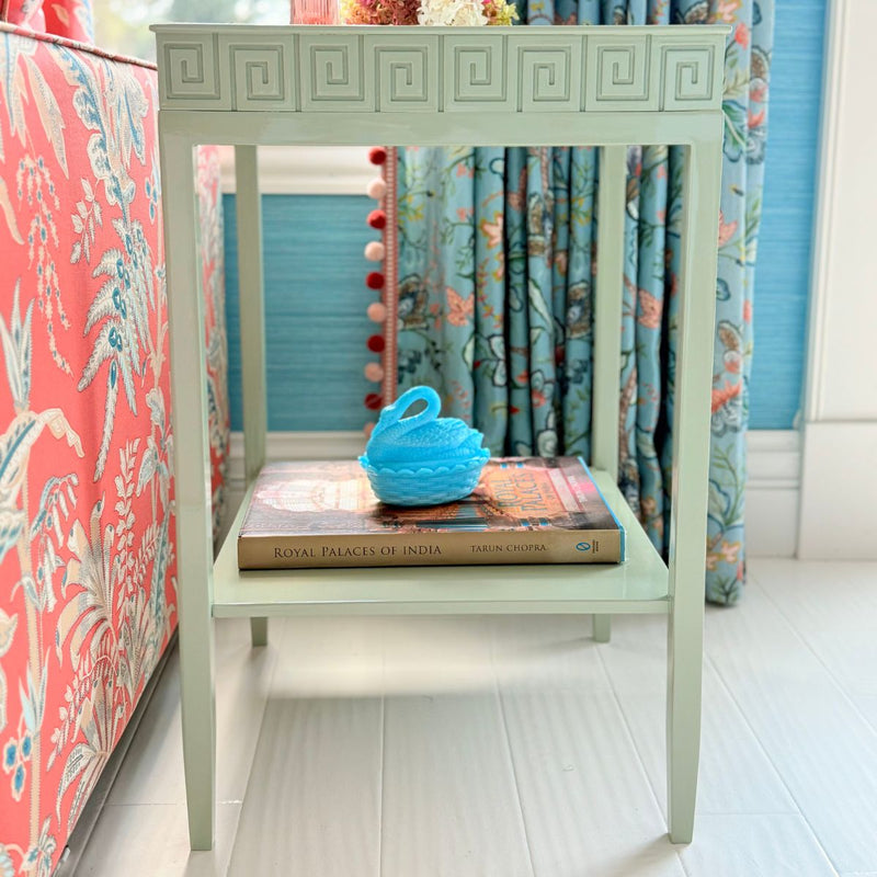 Greek Key End Table - Custom Lacquered