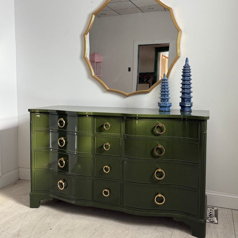 Serpentine Dresser in Olive Green - Ready To Ship