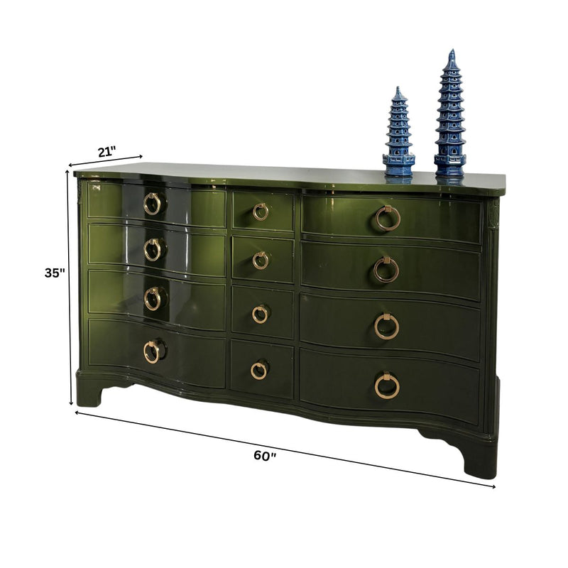 Serpentine Dresser in Olive Green - Ready To Ship