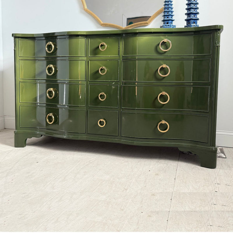 Serpentine Dresser in Olive Green - Ready To Ship