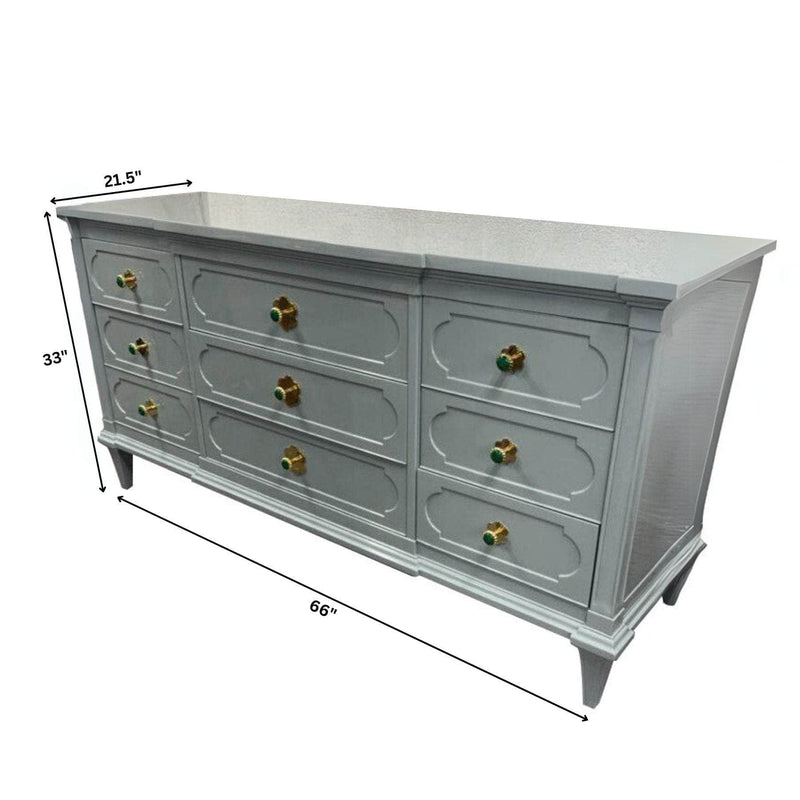 9 Drawer Dresser in Sherwin Williams Atmospheric - Ready To Ship The Resplendent Home