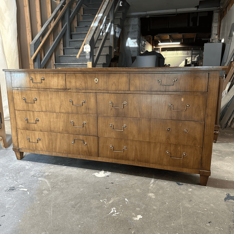 9 Drawer Vintage Baker Dresser Furniture - Custom Lacquered The Resplendent Home