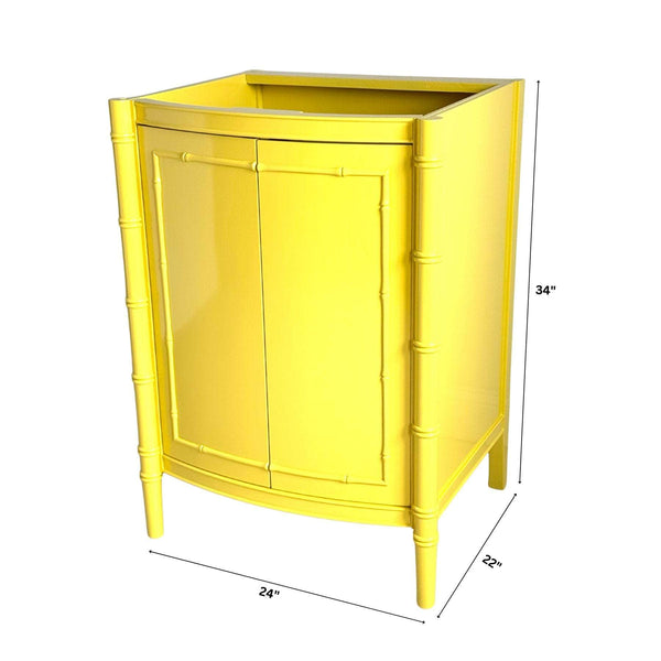 Bathroom Vanities 24" Curved Bathroom Vanity in Yellow - Ready To Ship The Resplendent Crow