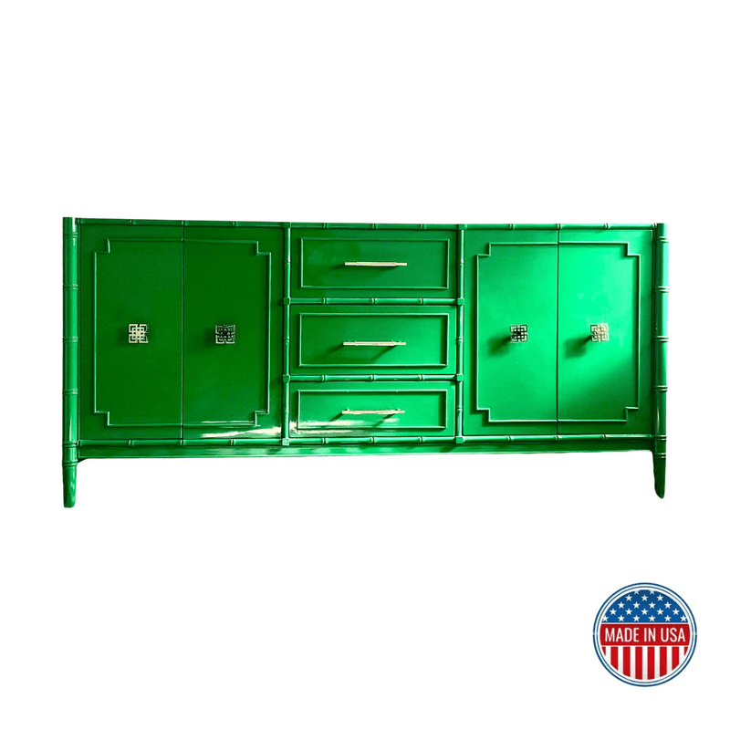 Faux Bamboo Double Vanity | The Resplendent Crow Faux Bamboo Double Vanity | The Resplendent Crow