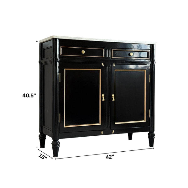 Black Marble Top Console - Ready To Ship The Resplendent Crow