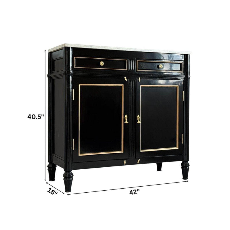 Black Marble Top Console - Ready To Ship The Resplendent Crow