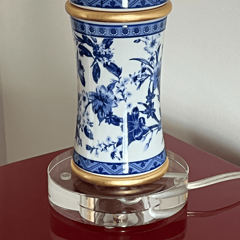 Blue And White Porcelain Bamboo Lamp The Resplendent Crow
