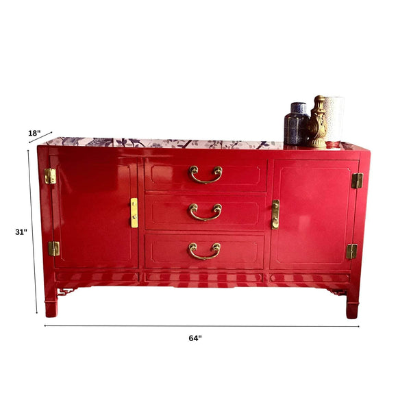 Cabinets & Storage Chinoiserie Credenza - Lacquered The Resplendent Crow