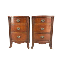 Curved Small and Tall Nightstands - Custom Lacquered