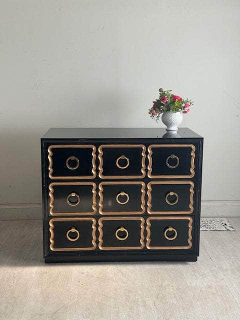 Cabinets & Storage Dorothy Draper Style Espana Chest in Black The Resplendent Home
