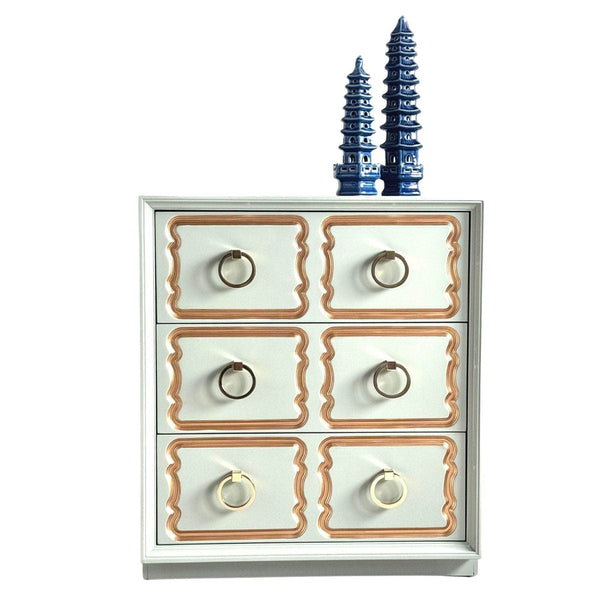 Cabinets & Storage Dorothy Draper Style Nightstand - Custom Lacquered The Resplendent Crow