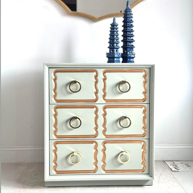 Cabinets & Storage Dorothy Draper Style Nightstand - Custom Lacquered The Resplendent Crow