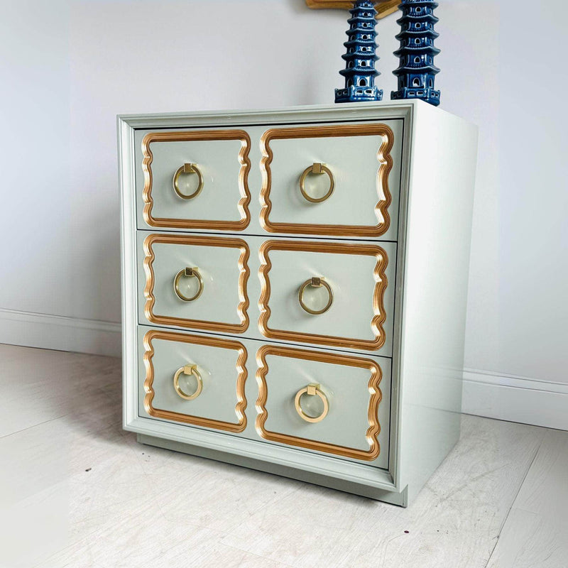 Cabinets & Storage Dorothy Draper Style Nightstand - Custom Lacquered The Resplendent Crow