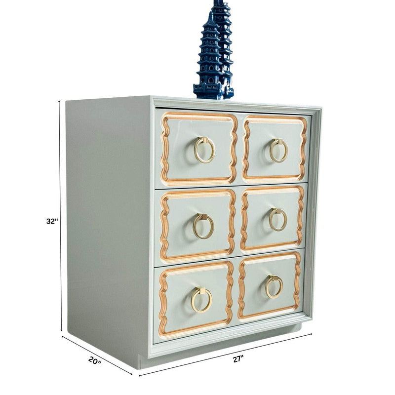 Cabinets & Storage Dorothy Draper Style Nightstand - Custom Lacquered The Resplendent Crow