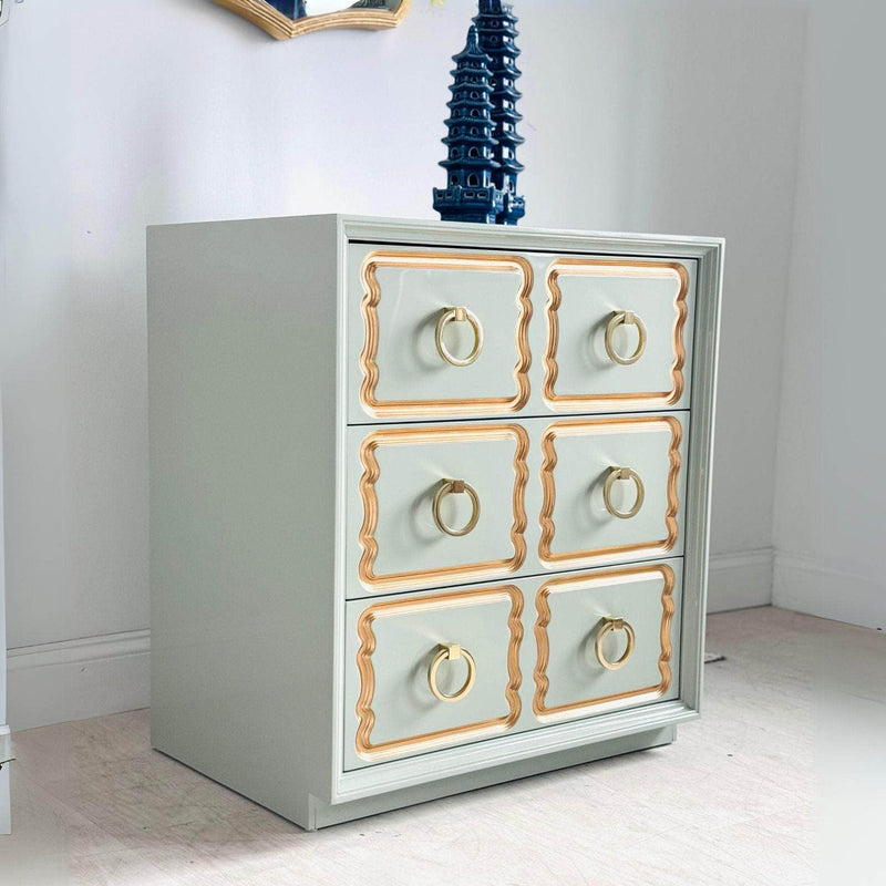 Cabinets & Storage Dorothy Draper Style Nightstand - Custom Lacquered The Resplendent Crow