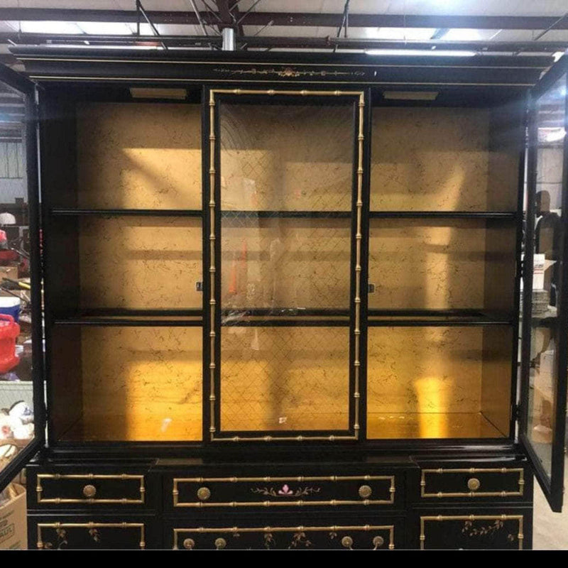 Cabinets & Storage Faux Bamboo China Cabinet - Custom Lacquered The Resplendent Home