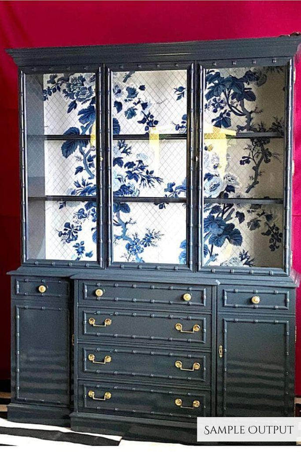 Cabinets & Storage Faux Bamboo China Cabinet - Custom Lacquered The Resplendent Home