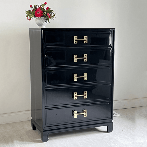 Cabinets & Storage Glossy Black Tallboy - Quick Ship The Resplendent Home
