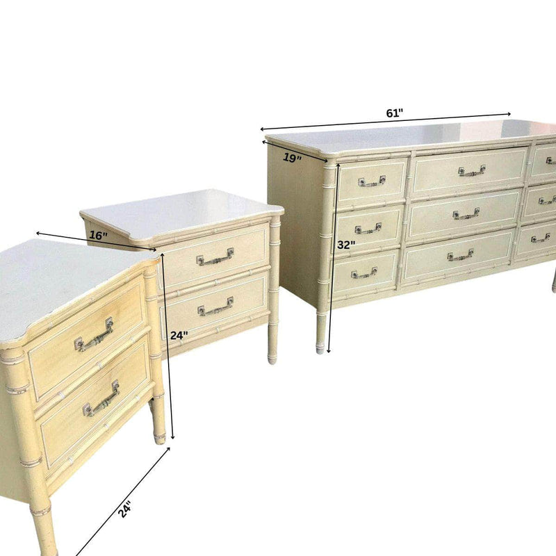 Cabinets & Storage Henry Link Bali Hai Faux Bamboo Dresser and Nightstands - Lacquered The Resplendent Crow