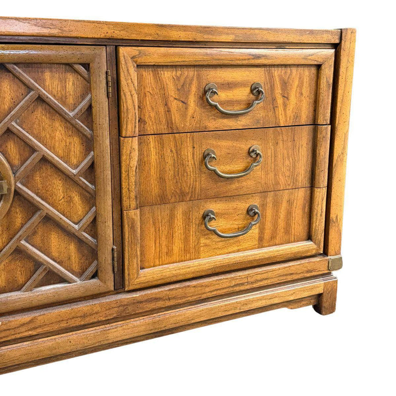 Cabinets & Storage Oversized Chinoiserie Credenza - Custom Lacquered The Resplendent Crow