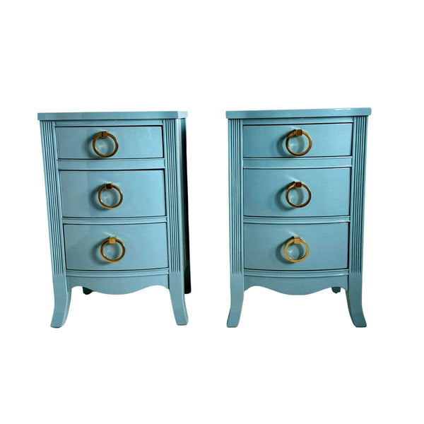 Cabinets & Storage Pair of Blue Nightstands - Ready To Ship The Resplendent Crow