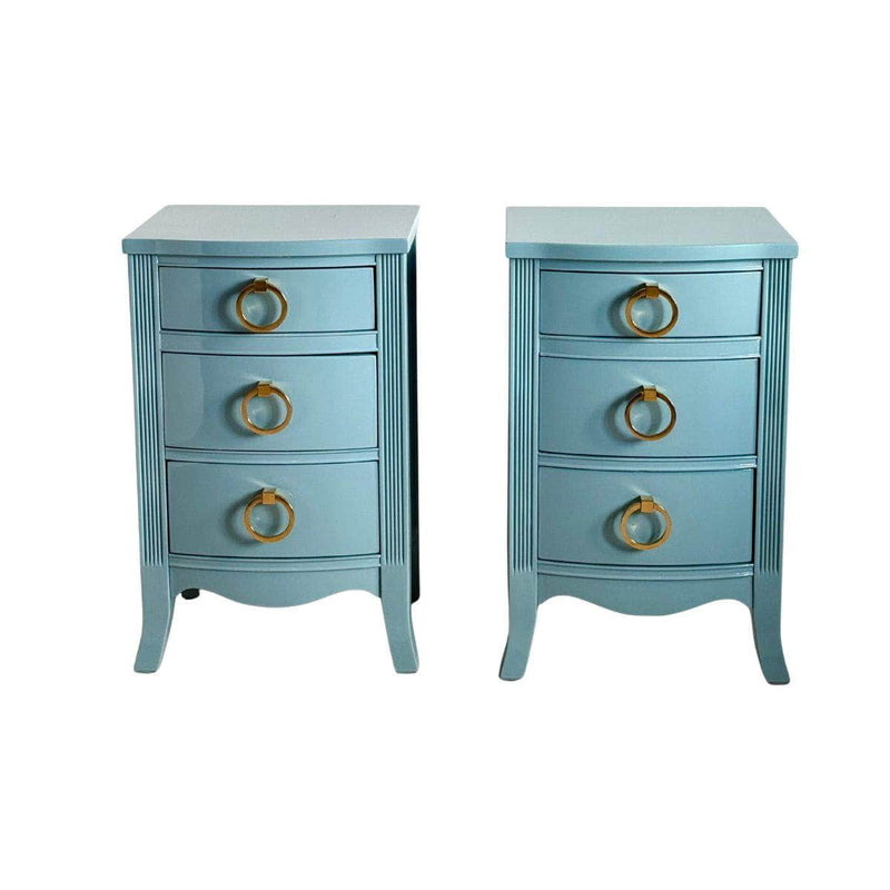 Cabinets & Storage Pair of Blue Nightstands - Ready To Ship The Resplendent Crow