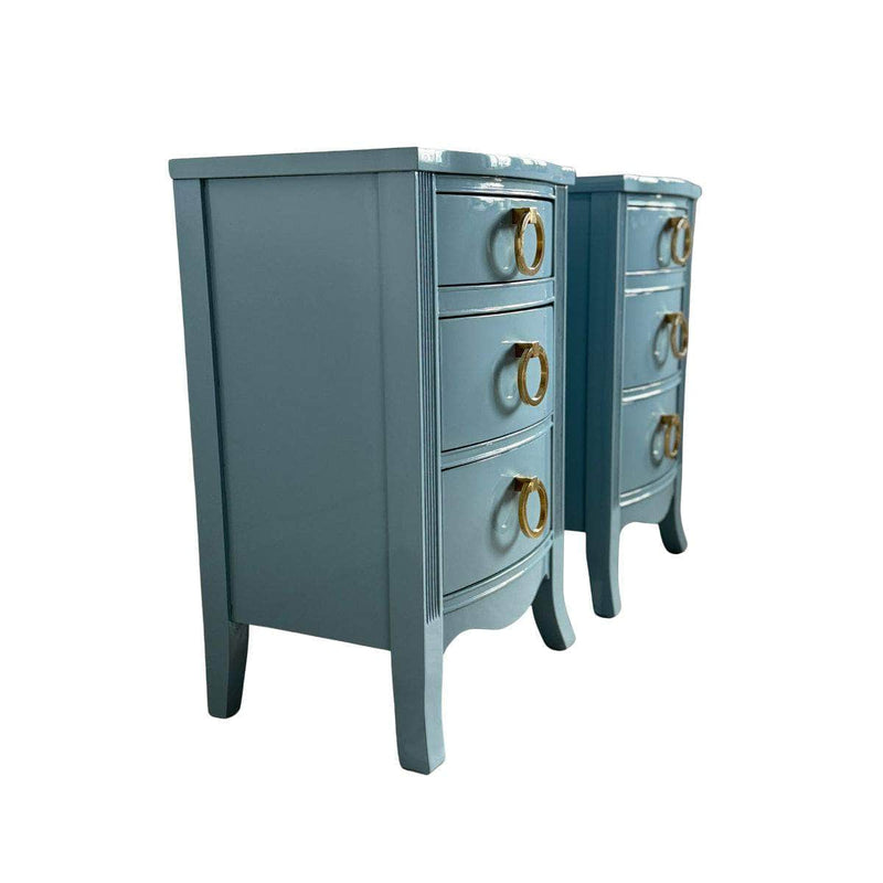 Cabinets & Storage Pair of Blue Nightstands - Ready To Ship The Resplendent Crow