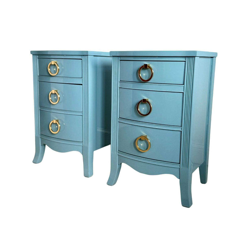 Cabinets & Storage Pair of Blue Nightstands - Ready To Ship The Resplendent Crow