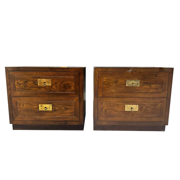 Cabinets & Storage Pair of Campaign Nightstands - Custom Lacquered The Resplendent Crow