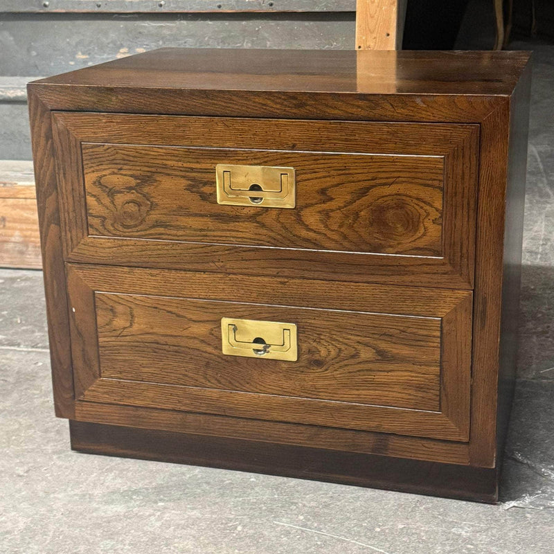 Cabinets & Storage Pair of Campaign Nightstands - Custom Lacquered The Resplendent Crow