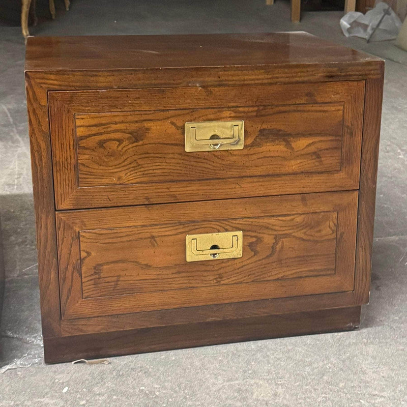 Cabinets & Storage Pair of Campaign Nightstands - Custom Lacquered The Resplendent Crow