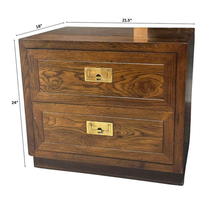 Cabinets & Storage Pair of Campaign Nightstands - Custom Lacquered The Resplendent Crow