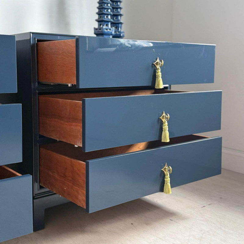 Cabinets & Storage Pair of Newly Made Navy Nightstands - Ready To Ship The Resplendent Crow