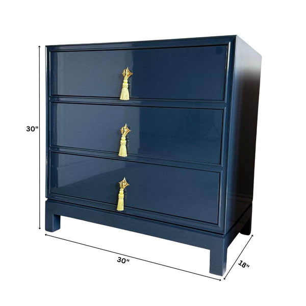 Cabinets & Storage Pair of Newly Made Navy Nightstands - Ready To Ship The Resplendent Crow