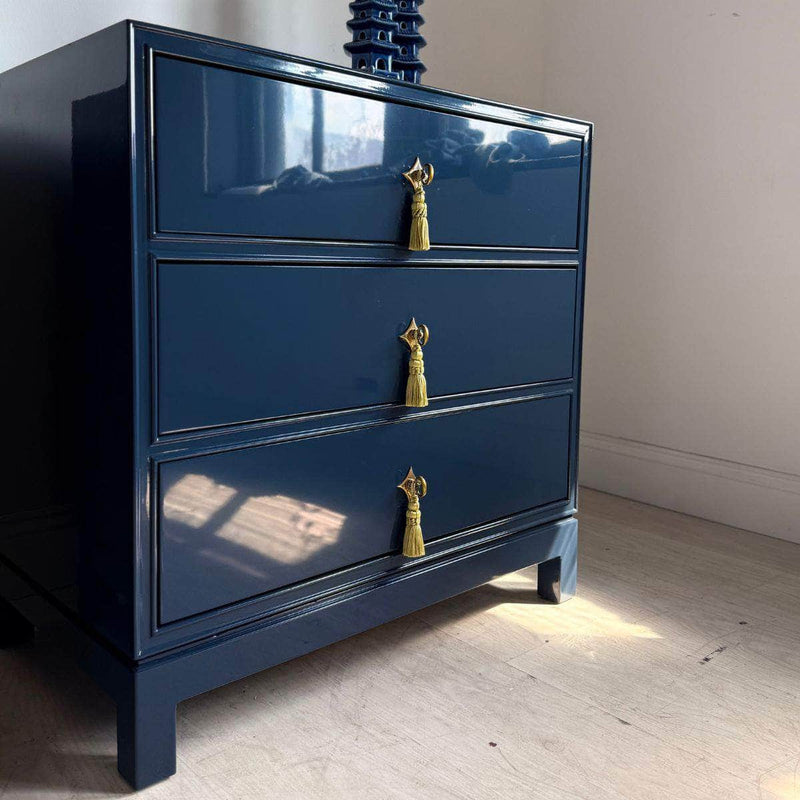 Cabinets & Storage Pair of Newly Made Navy Nightstands - Ready To Ship The Resplendent Crow